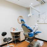 Inside Operatory room with blue dental chair